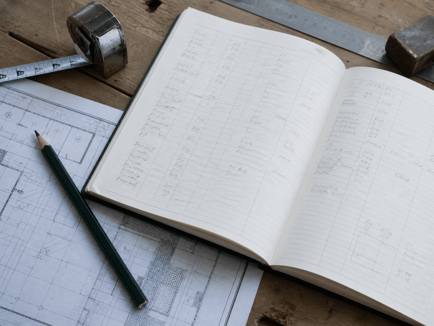 Caderno de custos e planta de projeto
